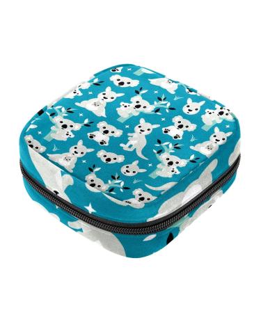 Koala Print Pattern Sanitary Napkin Storage Bag Menstrual Pad Bag Portable Menstrual Period Sanitary Pouch Zipper Tampons Collect Bags for Teen Girls Women Ladies Color 11