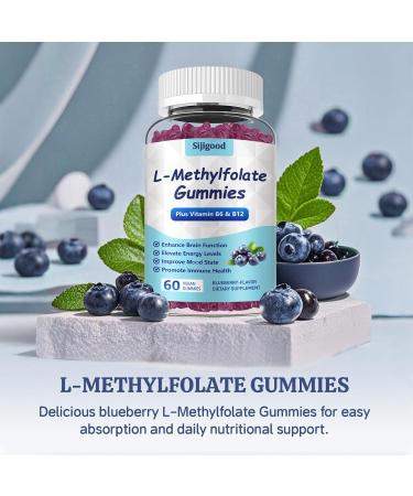 2 Pack L-Methylfolate Gummies with Methyl B12 - Empower Mood Optimize Brain Health & Fortify Immune System. Blueberry Flavor 120 Count. 60 Count (Pack of 2) - Buy Online on GoSupps.com