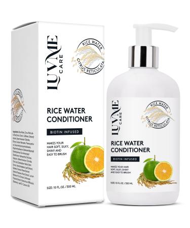 Luv Me Care Rice Water Hair Growth Conditioner 10 Fl Oz with Biotin  Rice Water for Hair Growth  Improve Strength  Volume  and Shine  Deep Conditioning for Dry  Frizzy  or Curly Strands