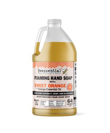 Beessential All Natural Bulk Foaming Hand Soap Refill  64 oz Orange | Made with Moisturizing Aloe & Honey - Made in the USA - Buy Online on GoSupps.com