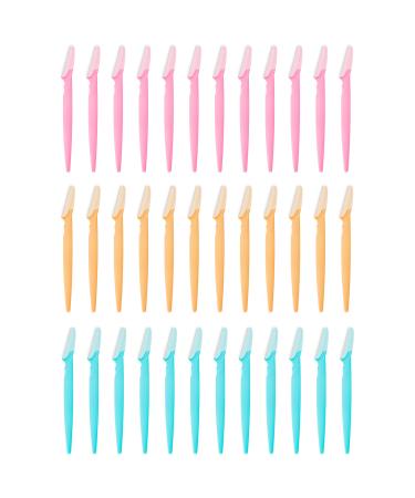 30 Pack Women's Facial Razors | Eyebrow Razors & Shapers | Multipurpose Exfoliating Razors for Women & Men