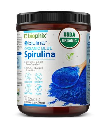 biophix Blue Spirulina Powder Organic Blulina 10 oz - Algae Organic Spirulina Powder 283 Servings - Superfood Supplement - Natural Blue Pigment - Espirulina en Polvo Organica Pura Azul 10 Ounce (Pack of 1)