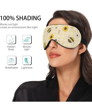 Haskirky Light Blocking Eye Mask | Breathable & Adjustable for Men and Women | Ideal for Travel, Yoga, Meditation, Office, and Deep Sleep | Sunflowers Plaid Design - Buy Online on GoSupps.com