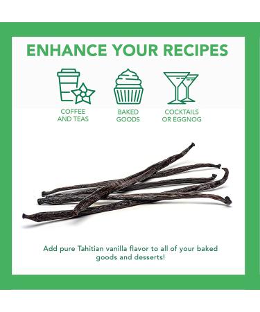 Slofoodgroup Gourmet Tahitian Vanilla Beans - Premium Grade A Pods from Papua New Guinea - 5 Count for Cooking, Baking, Ice Cream - Buy Online on GoSupps.com