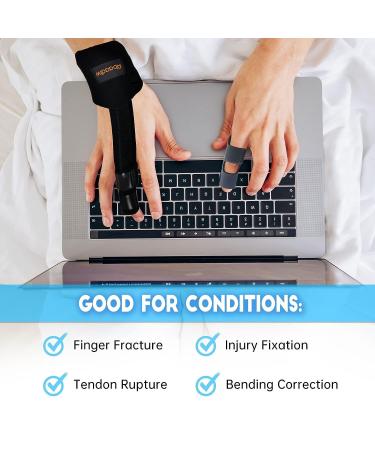 Adjustable Trigger Finger Splint - 2 Pcs | Index Middle Ring & Pinky Finger Hand Brace for Pain Relief - International Shipping - Buy Online on GoSupps.com
