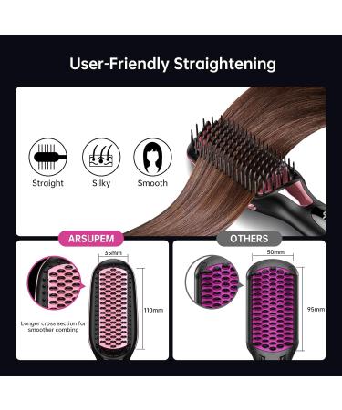 Hair Straightener Brush for Women - Anti-Scald Auto Temperature Lock & Auto-Off | MCH Ceramic Heating - International Shipping Available - Buy Online on GoSupps.com