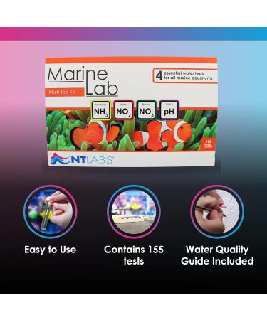 NT Labs Marine Lab Multi-Test Kit: Ammonia, Nitrite, Nitrate, pH | Up to 155 Tests | Accurate Marine Water Testing - Buy Online on GoSupps.com