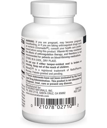 Source Naturals Vitamin K2 Advantage 2200 mcg - 60 Tablets for Bone & Heart Health - Buy Online on GoSupps.com