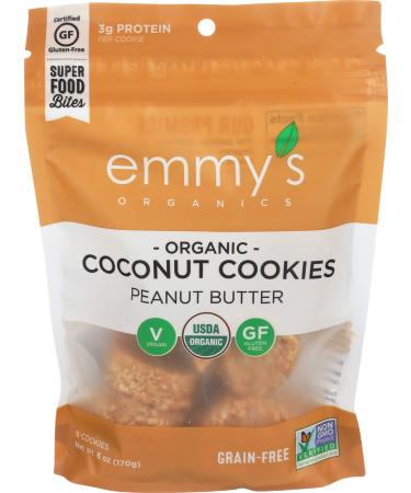 EMMYS Organic Peanut Butter Coconut Cookie, 6 OZ