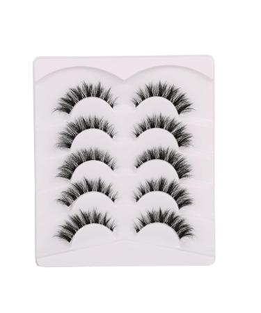 Gmagictobo 3D Faux Mink False Eyelashes - Natural Cat Eye Clear Band Lashes Fluffy & Wispy Volume 5 Pairs Multipack (6-13MM) - Enhance Your Look - Buy Online on GoSupps.com