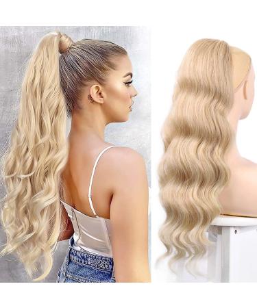 Yeeshedo Ponytail Hair Part Clip Extensions - Long Wavy Blonde Natural Wig Afro Curly Braid (Color: 24/613#) | International Shipping - Buy Online on GoSupps.com