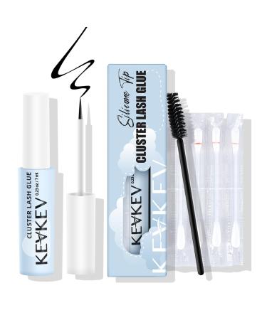 KevKev Lash Glue Black 7ml - Quick Dry Super Strong Hold Silicone Bonding Adhesive for DIY Lashes Waterproof Formaldehyde-Free Cruelty-Free