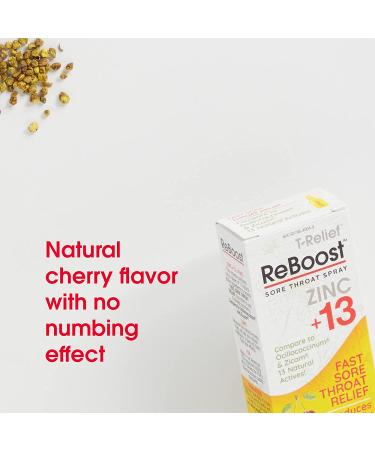 ReBoost Zinc +13 Cherry Spray - Fast-Acting Sore Throat Relief & Cold Symptoms - 0.68 oz - Buy Online on GoSupps.com