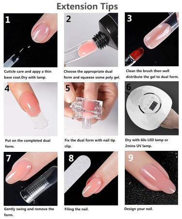 100-Piece Gel Nail Extension Set - Dual Forms & Almond Shapes for Polygel - Sportoo EU106 - Buy Online on GoSupps.com