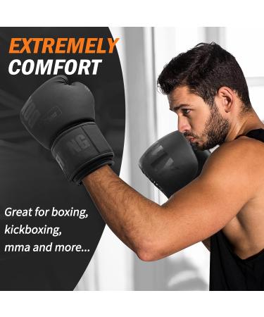 Unisex Boxing Gloves for MMA Kickboxing Training | 10oz Black Heavy Bag Gloves - Buy Online on GoSupps.com