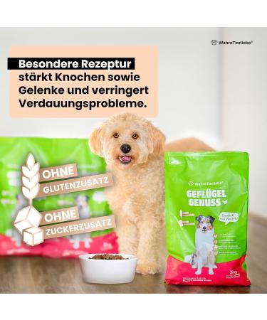 WAHRE TIERLIEBE - Enjoy poultry - Premium dry dog food made in Germany grain-free and without added sugar perfect for muscle development and a - Buy Online on GoSupps.com