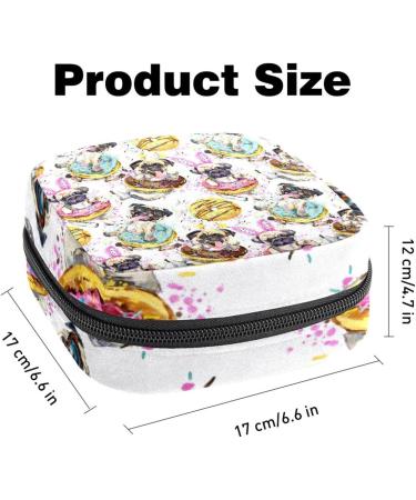 Buy Stylish Menstruation Pad Bag with Zipper - Cute Dog & Donut Design for Women & Girls | Perfect Tampon and Napkin Organizer - Buy Online on GoSupps.com