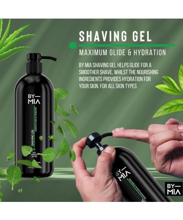 BY MIA Shaving Gel 750ml | Enriched with Aloe Menthol and Tea Tree Oil for Maximum Glide & Hydration | Transparent Formula for Precise Shaving - Buy Online on GoSupps.com