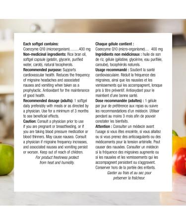 Webber Naturals Coenzyme Q10 (CoQ10) 400mg 60 Softgels Ultra Strength High Potency Antioxidant For Heart Health Cellular Energy Production and Migraine Support - Buy Online on GoSupps.com