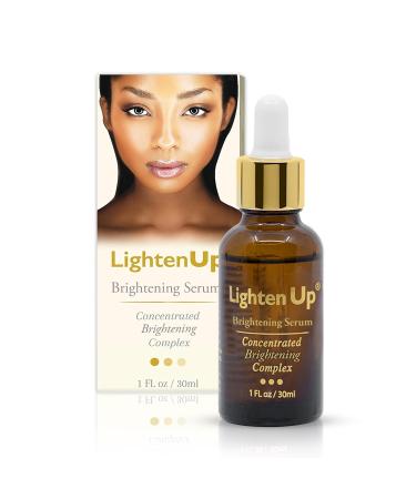LightenUp  Skin Brightening Serum - 1 Fl oz / 30 ml - Dark Spots Corrector For Face  Armpits  Hands  Knees and Body  with Argan Oil and Shea Butter