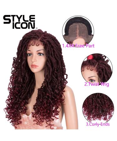 Style Icon 24 Inch Faux Locs Wig for Black Women - 4X4 Free Part Long Twist Synthetic Hair | T4/118 Color - Pack of 1 - Buy Online on GoSupps.com