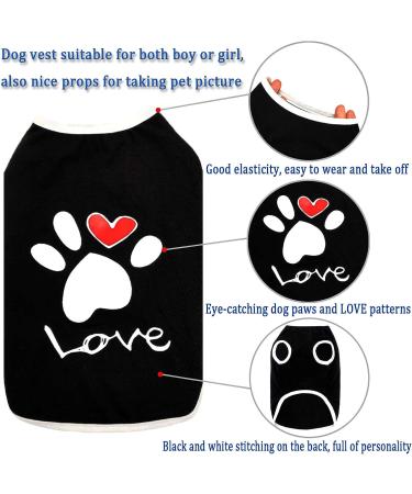 Brocarp 2 Pack Dog Shirt Puppy Clothes - Basic Vest Outfit for Small Medium Large Dogs - Soft Cotton T-Shirt for Cats and Kittens - Black+White (Small) - Buy Online on GoSupps.com