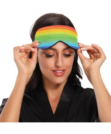 Haskirky Light Blocking Eye Mask - Breathable & Adjustable for Men and Women - Ideal for Travel, Yoga & Deep Sleep - Rainbow Design - Buy Online on GoSupps.com
