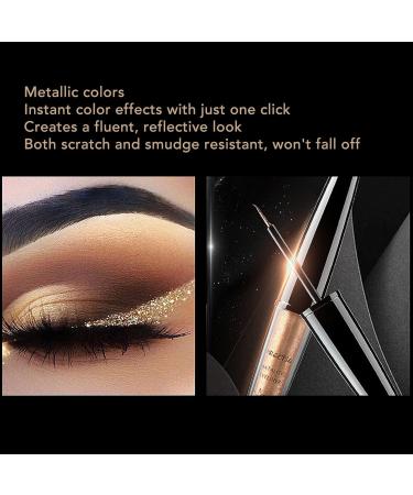 Metallic Eyeliner Pen Lasting Flexible Smudge Proof Liquid Glitter Eyeliner Colored Sparkle Eye Liner Pen Waterproof Smudge Proof High Pigmented Create Charming Bright Eyes - Buy Online on GoSupps.com