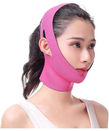 BLUGY Skin Care Roller Post-Surgical Chin Strap - Neck & Chin Compression Wrap for Face Slimming | Hot Pink One Size - Buy Online on GoSupps.com