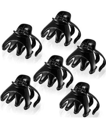 6 Pieces No-Slip Octopus Hair Clips 6 cm Grip Octopus Claw Clip Hairpins for Hair  Black