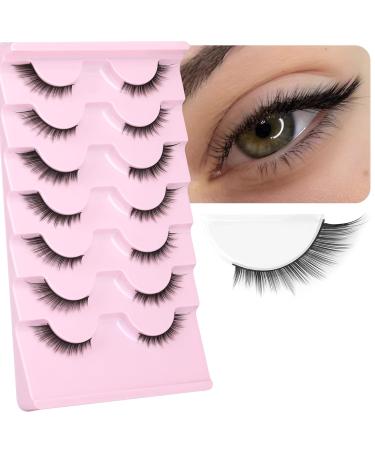 ALICROWN A- Angel Wing Half Lashes - Natural Look Wispy Fake Eyelashes - Cat Fox Eye Mink 3/4 Corner Lashes - 7 Pairs - Buy Online on GoSupps.com