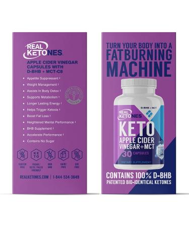 Real Ketones Exogenous Keto BHB ACV Supplement Pills with MCT - 30 Day Supply - Buy Online on GoSupps.com