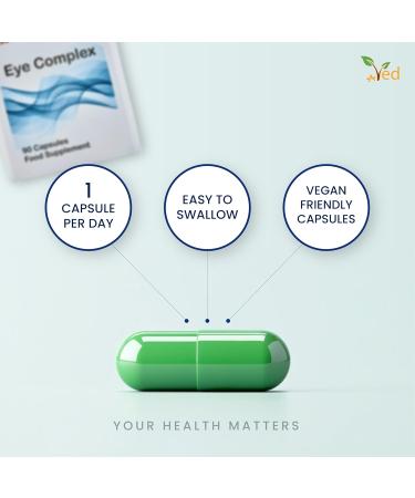Ved Eye Complex Lutein Meso-Zeaxanthin Zeaxanthin NZ Blackcurrant Bilberry Goji Berry 90 Vegan Capsule (3 Months Supply) - Buy Online on GoSupps.com