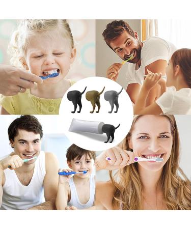 AWAVM 3pcs Pooping Dog Butt Toothpaste Topper Cartoon Dog Butt Toothpaste Dispenser Funny Toothpaste Cap Toothpaste Topper Cap for Home Travel Daily Life - Buy Online on GoSupps.com