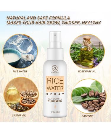 Psalmonica Rice Water Hair Growth Set: Serum, Spray, Oil, Shampoo - Rosemary Oil Formula for Hair Loss Treatment in Women and Men - Buy Online on GoSupps.com
