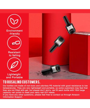 ROSALIND Black Red Gel Nail Polish Set | 15ML Soak Off Spring Summer Colors | 2PCS Black and Red Solid Colors for Women - Buy Online on GoSupps.com