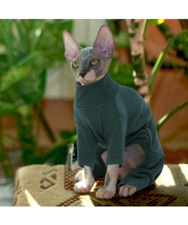 Hjyokuso Sphynx Cats Clothing - Soft & Breathable Cat Sweater | Warm Catwear for Sphynx Cornish Rex & Devon Rex - XL Green - Buy Online on GoSupps.com