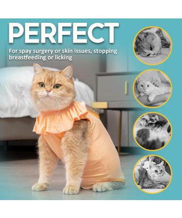 Avont Katzenbody - Optimal Recovery Suit for Cats | Post-Surgery Castration and Wound Protection | Soft Modal Fabric | Small Apricot - Buy Online on GoSupps.com