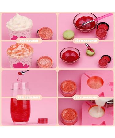 Fidton Edible Glitter for Drinks - 2 Colors Food Color Powder Set | Pink Gold & Red | Perfect for Cakes Fondant Donuts & Cocktails - 5G - Buy Online on GoSupps.com