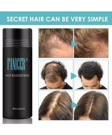 Buy 27.5g Hair Fiber Powder | Instant Hair Thickening for Fine & Thinning Hair | Conceal Bald Spots for Men & Women (Black - Buy Online on GoSupps.com