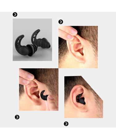 Rhino Horn Design Ear Plugs Waterproof Reusable Ear Protector for Adult Teen Student Showering Bathing Surfing 2PC 3 Layer Ear Protector Black - Buy Online on GoSupps.com