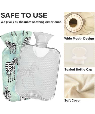 Zebra Blue Hot Water Bottle with Cover - 2L for Pain Relief & Hot/Cold Compress - Perfect Bed Warmer - Buy Online on GoSupps.com