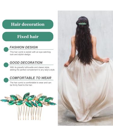 Abaodam Crystal Bride Wedding Hair Comb Rhinestone Bridal Hair Clip Sparkly Hair Piece Gem Hair Accessories for Women and Girls Green - Buy Online on GoSupps.com