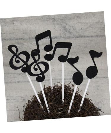 TOPPERFUN 6pcs music symbols cake picks musical notes cupcake topper 2020 new year cake decorations musical party decorations birthday wedding cupcake topper cute baby Guitar rock and roll Black Size 1 - Buy Online on GoSupps.com