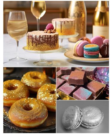 Buy RoizeFar Edible Glitter Set - 2 Colors Tasteless Powder for Cakes & Drinks | Perfect for Easter Christmas Oktoberfest Parties | 10g Gold & Silver - Buy Online on GoSupps.com