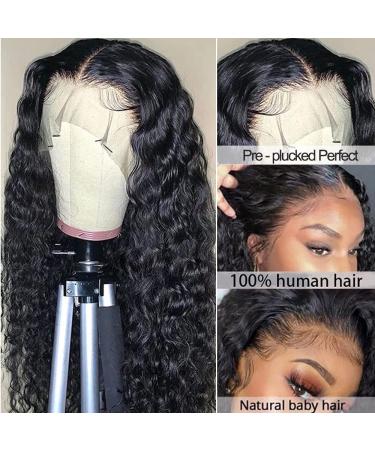TIANTAI 22 Transparent HD Deep Wave Lace Front Human Hair Wig - Pre Plucked with Baby Hair - 150% Density - Glueless Natural Color - for Black Women - Buy Online on GoSupps.com