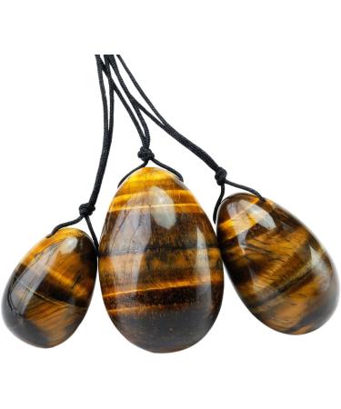 MookaiTedecor Tiger Eye Yoni Eggs & Ben Wa Balls Set - Pelvic Floor Trainer 3 Sizes for Postpartum Recovery & Bladder Health - Buy Online on GoSupps.com
