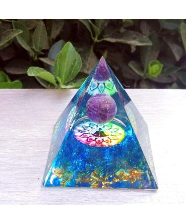 Ycyingcheng Crystal Orgonite Pyramid for Positive Energy | Chakra Healing Crystals Pyramid | Energy Generator for Protection and Harmony - Buy Online on GoSupps.com
