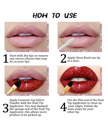 Sheglittary Glitter Lip Kit | 4 Color Diamond Lip Gloss Set with Primer & Brush for Women - Shop Internationally - Buy Online on GoSupps.com