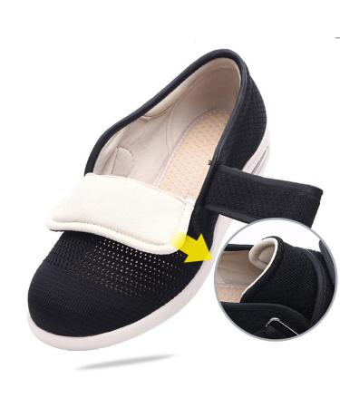 MisFun Mens Slippers Wide Width Comfortable Sneakers for Men Wide Width Breathable Diabetic Shoes for Men Wide Width Suitable for Swollen Feet Surgical Rehabilitation 8 Crystal Silver